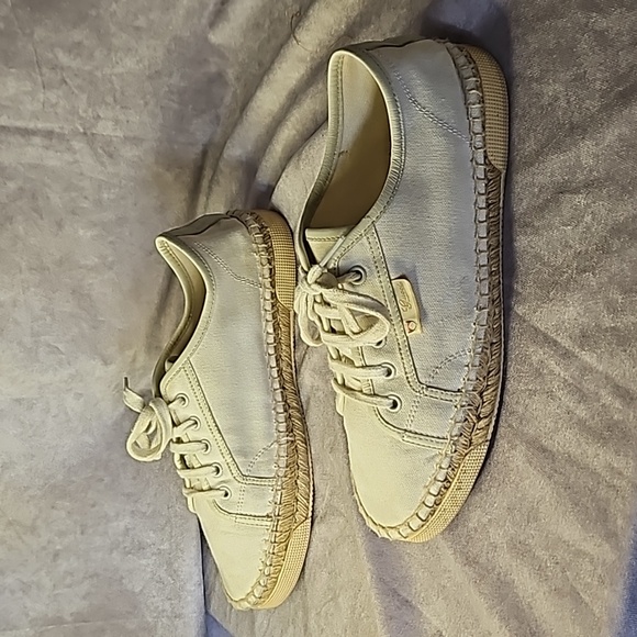 Gucci White Cream Ivory Leather Trim Canvas Espadrille Sneaker Shoe Sz. 38.5 - Picture 4 of 8